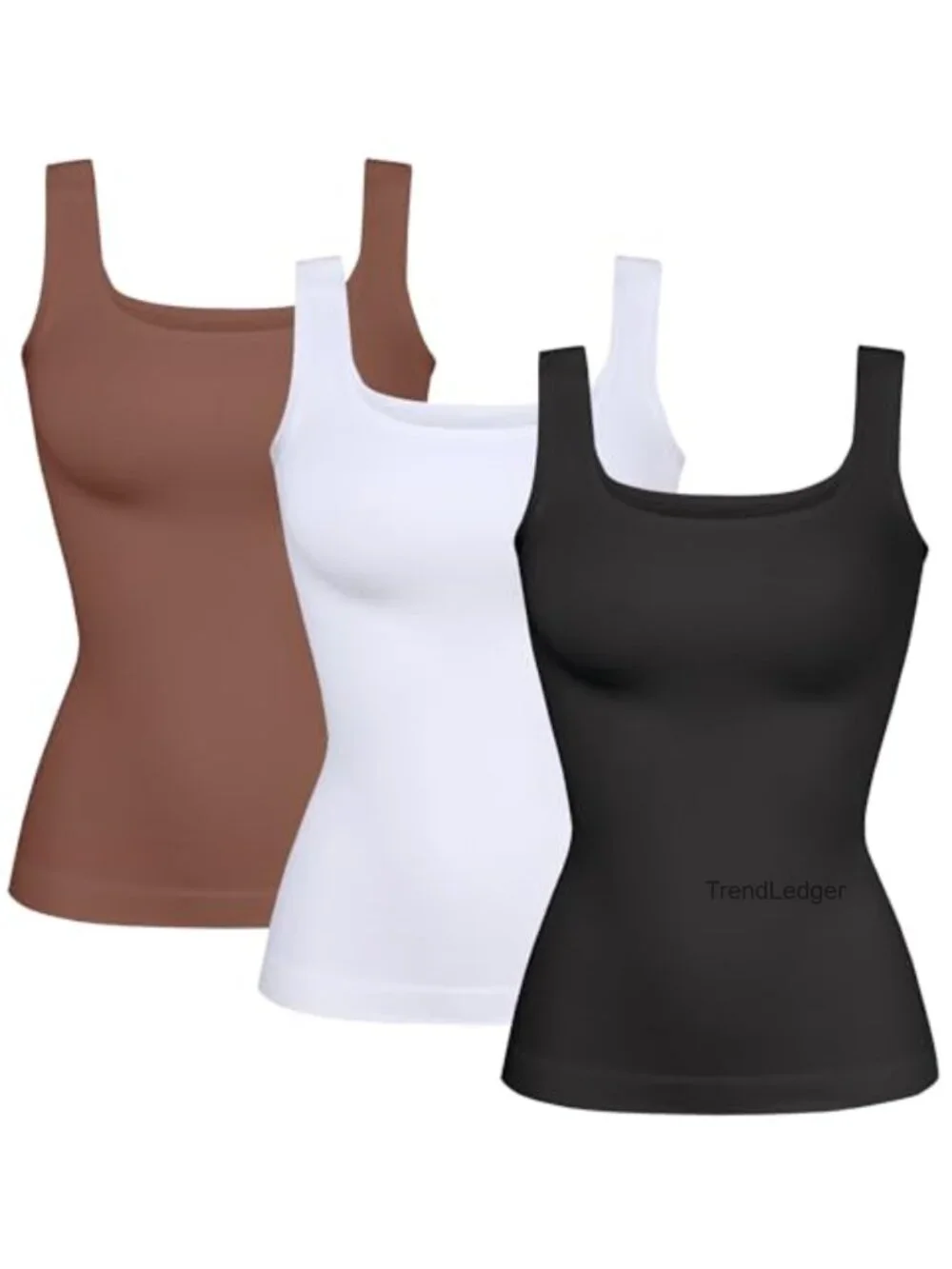 Women's Seamless Shapewear Tank Top Tummy Control Square Neck Compression